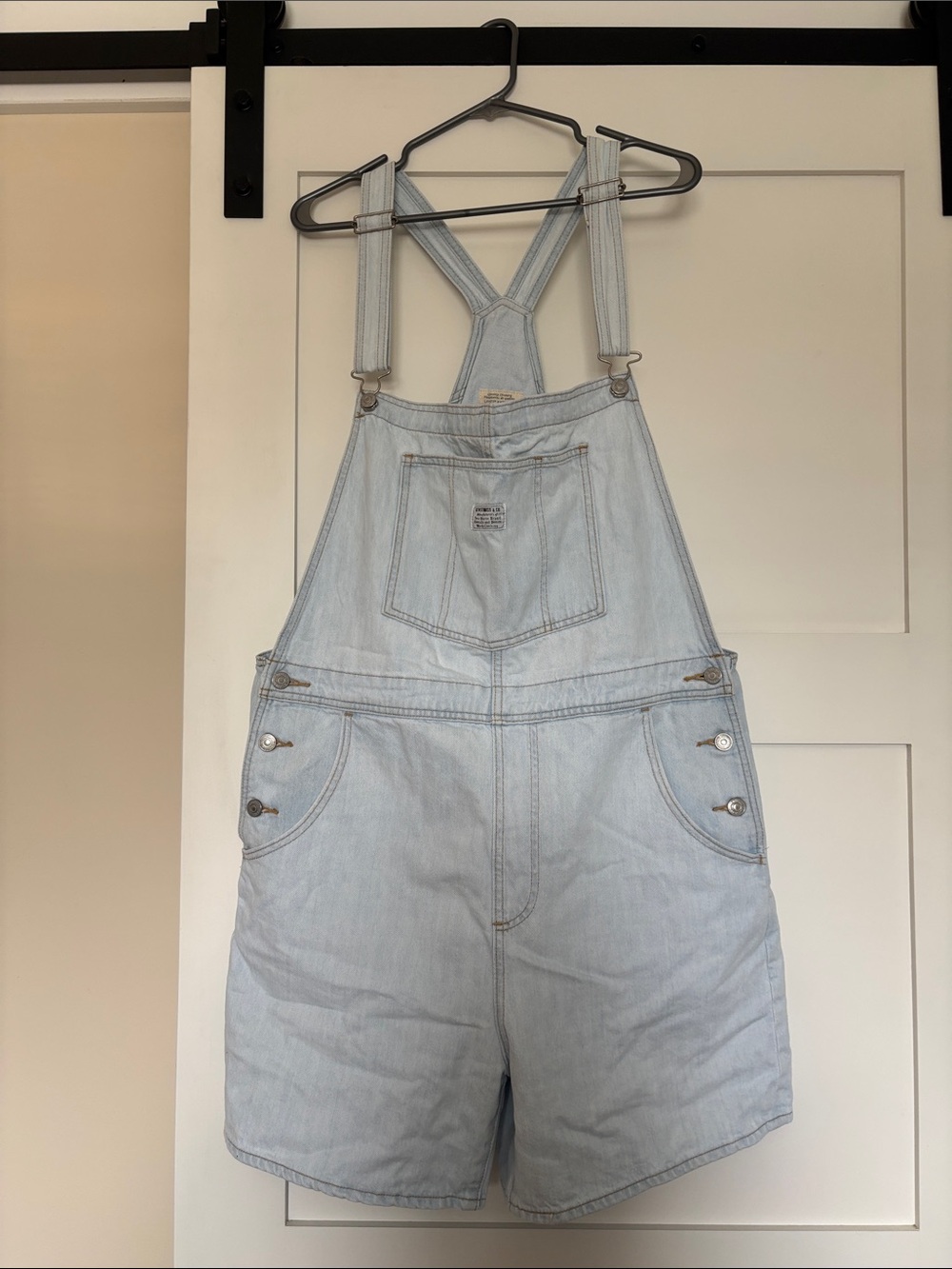 Light Wash Levis Denim Short Overalls